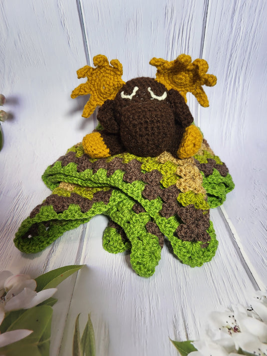 Marty the Moose Lovey Crochet Blanket