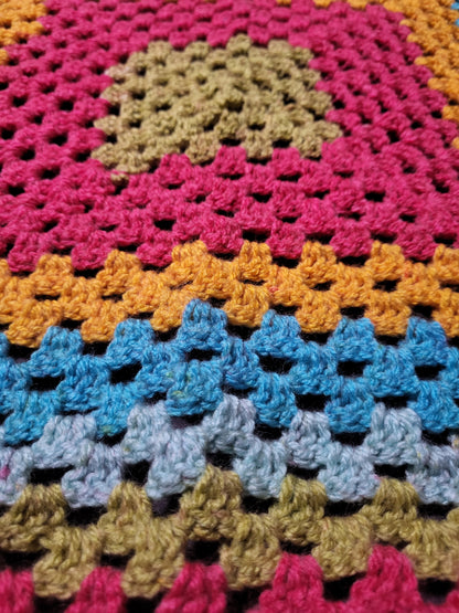 Granny Square Crochet Rainbow Lovey