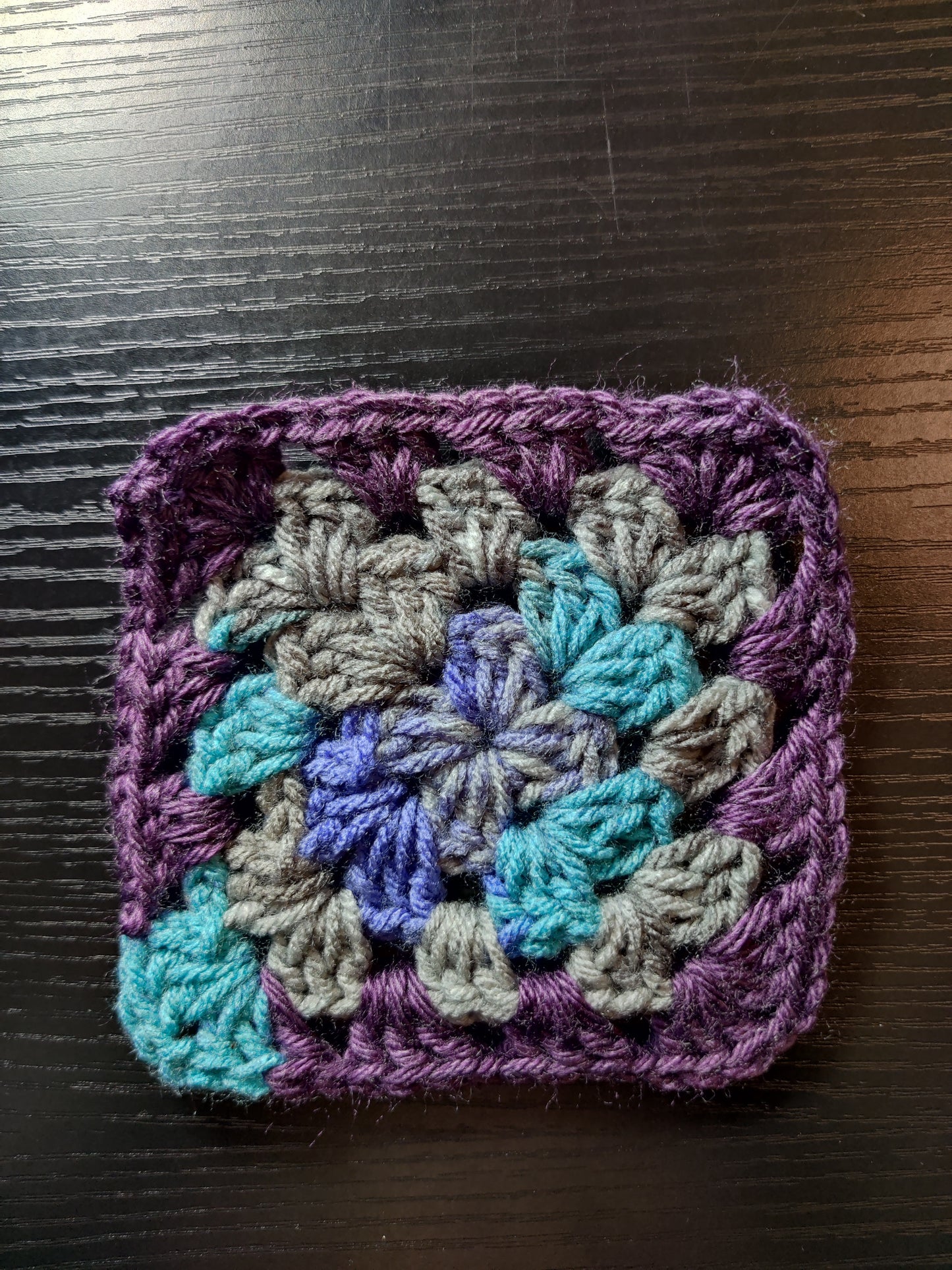 5" x 5" Blue/Grey/Purple Granny Squares