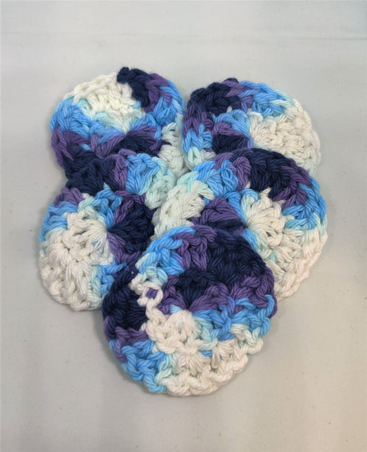 5 Pack Cotton Yarn Crochet Face Scurbbies - Small