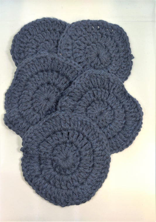5 Pack Cotton Yarn Crochet Face Scrubbie- Large