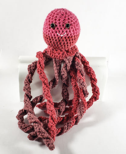Crochet Octopus Stuffed Animal - Chocolate Strawberry